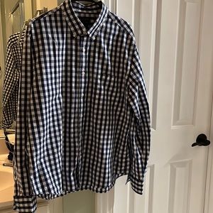 J crew Button down shirt white and blue plaid. Size XL